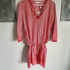 Shiraleah Red and White Dress/ Coverup